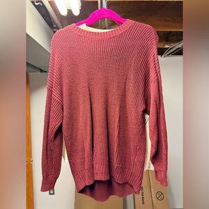 Hollister Women's Crew Neck Sweater - Deep Red